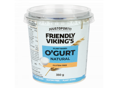 Juustoportti Friendly Viking&#039;s O&#039;gurt hapatettu kauravälipala maustamaton 350 g
