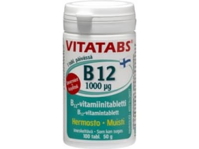 Vitatabs B12 Spearmint 1000 Μg B12-Vitamiinitabletti 100 Tabl