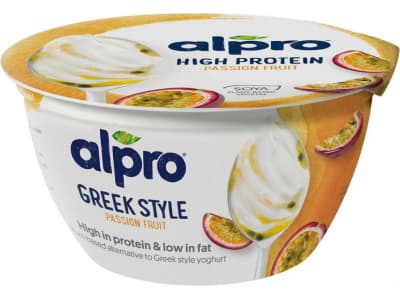 Alpro Greek Style Hapatettu soijavalmiste, passionhedelmä 150g