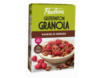 Paulúns Gluteeniton Kaakao-vadelma granola 350 g