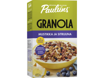 Paulúns Mustikka ja sitruuna granola 450 g | Paulúns
