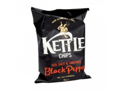 Kettle Sea Salt &amp; Crushed Black Pepper - suolalla ja mustapippurilla maustetut perunalastut - Lejos