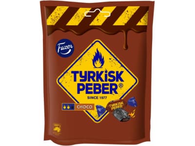 Fazer Tyrkisk Peber Choco Salmiakki Karkkipussi 120G
