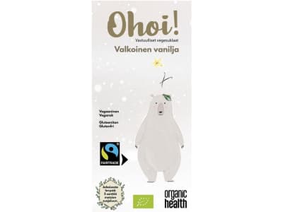 Organic Health Ohoi! -Vegesuklaa Valkoinen Vanilja, Luomu, Reilu Kauppa 80 G