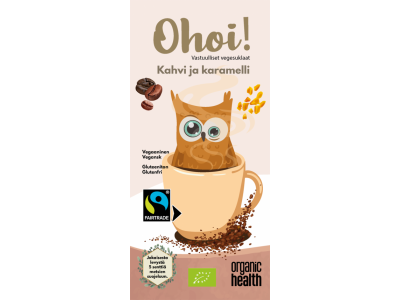 Organi Health Ohoi! Kahvi- ja karamellivegesuklaa, Luomu, Reilun kaupan, 80 g