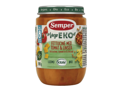 Semper Vego Eko Fettucine Tomaatti Linssi 190G