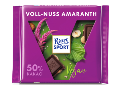 Ritter Sport whole hazelnuts amaranth suklaalevy 100g vegaani